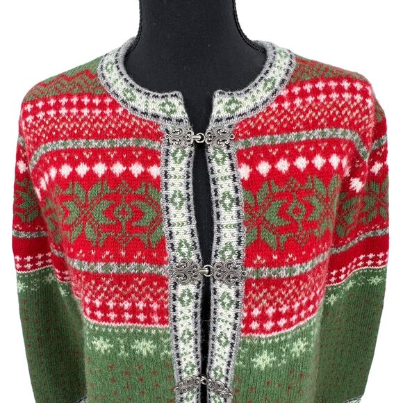 Cambridge Dry Goods Womens Nordic Icelandic Wool Cardigan Sweater Size Medium - Picture 2 of 6